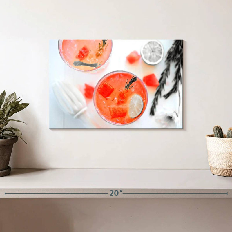 Yarlin Pop Melon d'eau cocktail, H 8 po x l 12 po