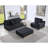 Black Velvet Reversible Sectional: , , 4 Side Storage, Ports, Style