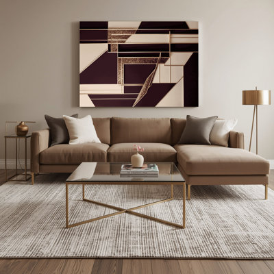 «Geometric Abstraction 93», art mural sur toile brune
