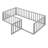Twin Size Wood Daybed with Fence & Small Door – Solid Pine Kids Floor Bed Frame, Gray-118565106-118565108