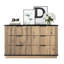 Armoire de rangement multifonctionnelle à six tiroirs avec présentoir de table et glissières lisses, 47,2 * 15,7 * 29,6 pouces, coins arrondis, pour l'organisation du salon de la chambre à coucher, matériau minimaliste