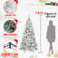 Arbre de Noël 8 pi, 1445 pointes, 600 lumières à DEL blanc chaud, branches enneigées et à aiguilles dures, conception à charnières, support en métal robuste