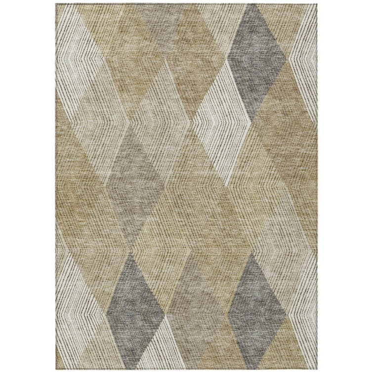 Aquaisha Washable Geometric Indoor / Outdoor Rug