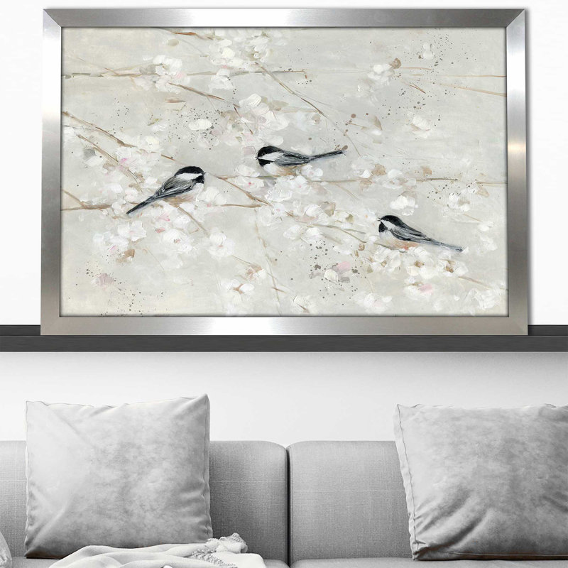 Nature's Confetti II par - Peinture, Encadrement argenté, H 21,5 po x l 27,5 po x P 0,75 po