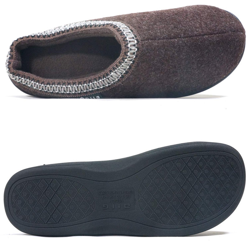 Pantoufles en mousse à mémoire de forme-DK-Brun-L, Brun, L 25 pi
