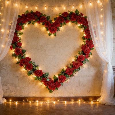 Paquet de 6 plantes artificielles à fleurs de vigne roses de 7,5 pi suspendues à une lierre à la maison à la maison pour un mariage à la maison