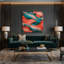 Abstrait paysage 92, art mural sur toile brune-948681904