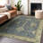 Machine Washable Indoor/Outdoor Xhevrie Blue Rug-580739149