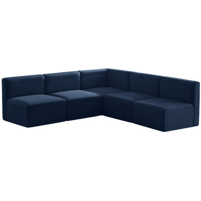 Enso Velvet L-Shaped Sectional Reversible