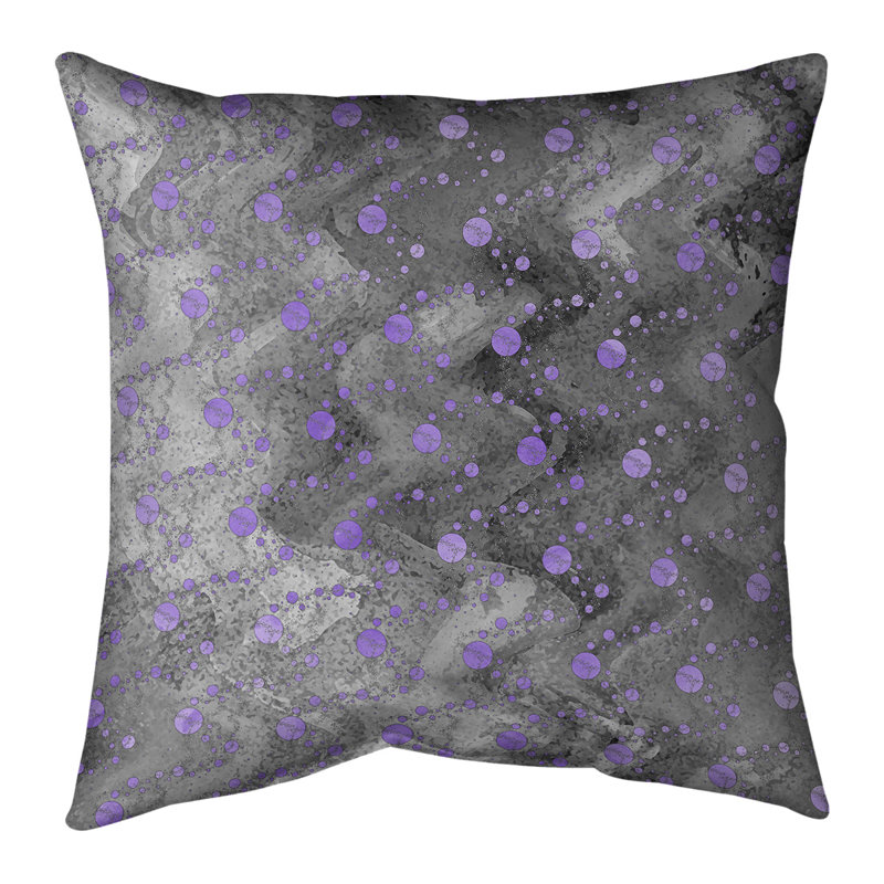 Housse et insert de coussin carré Katelyn Elizabeth Planets Stars, H 18 po x l 18 po, Mauve / Noir