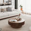 Table basse 31,5 "ronde avec rangement Table d'appoint moderne en placage de bois massif-866550481