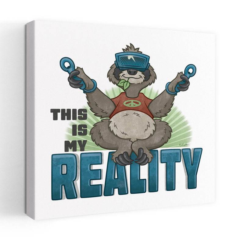 Contemporary My Reality With Whimsical Sloth Art, H 18 po x l 18 po