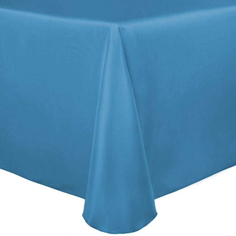 Ultimate Textile -10 Pack- Bridal Satin 108 X 132-Inch Rectangular Tablecloth, Turquoise Blue