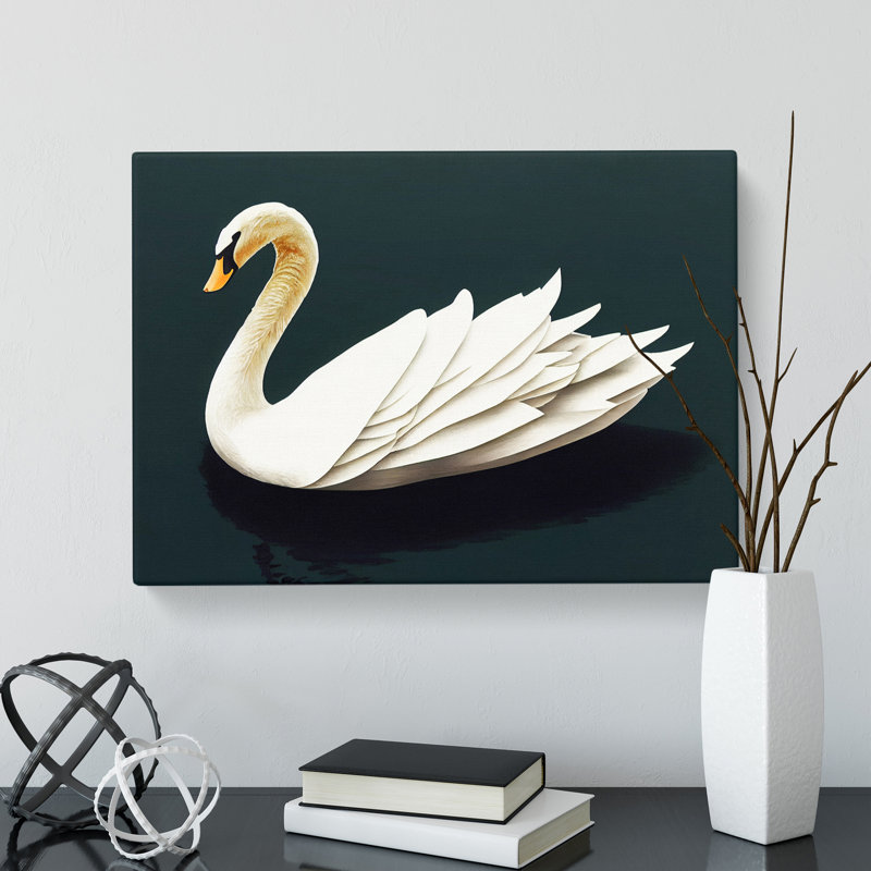 Inspirational Swan - Wrapped Canvas Print, 35cm H x 50cm W x 3cm D