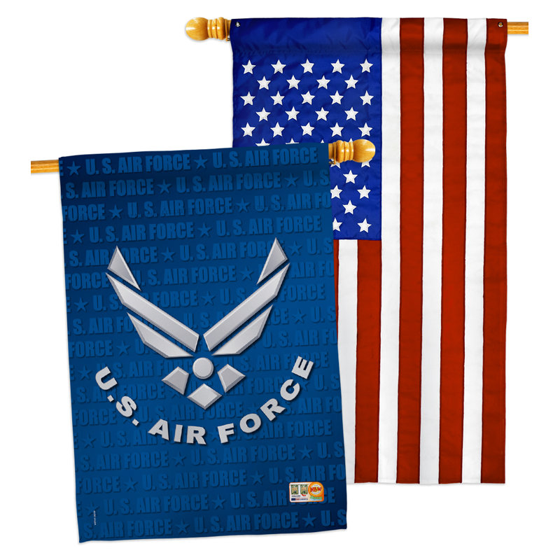 Ensemble de 2 faces en polyester décoratif 2 faces 40 x 28 po us air force impressions ensemble de drapeaux de maison
