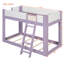 Lit superposé bas simple, lit superposé convertible en bois avec échelle réversible, barrières de sécurité, violet et blanc-1836506691-1836506690