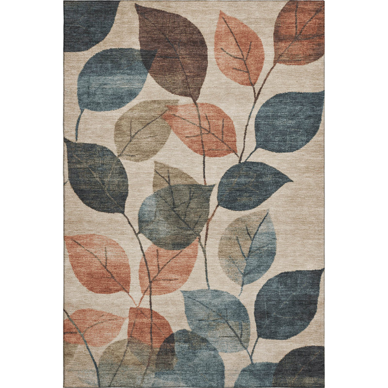 Premium Machine Washable Mayfield AMF1953 Floral Rug, Rectangle 9' x 12'
