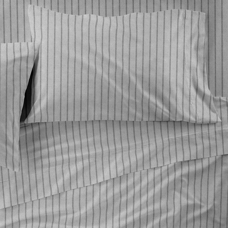 Martex Easy Living Cationic Stripe Sheet Set, Charcoal, Twin