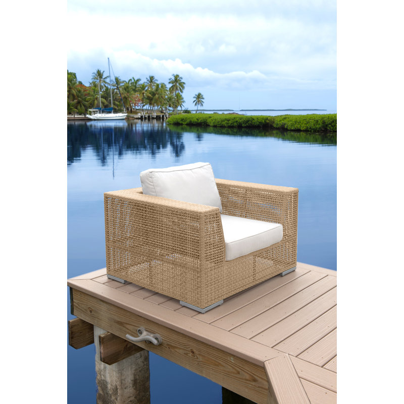 Chaise de patio avec coussins Austin, Toile Sunbrella® melon