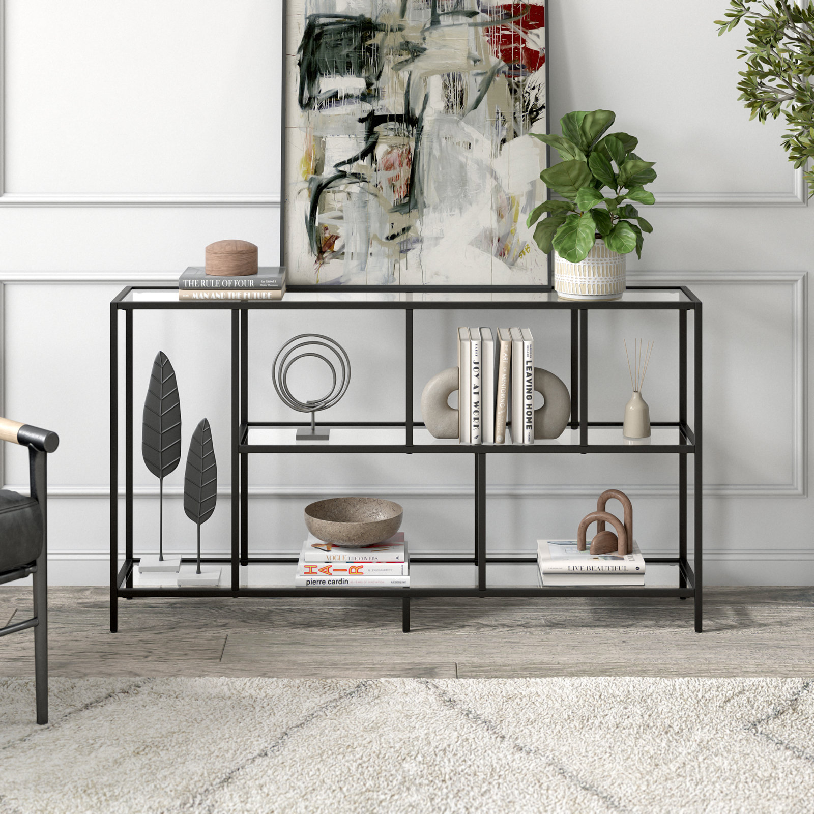 Anishia 52'' Console Table, Blackened Bronze