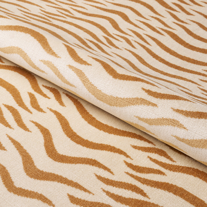 Sabi Tiger Velvet Fabric, Camel