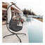 Chaise suspendue pivotante en osier avec support pour l'intérieur et l'extérieur en rotin avec support de type C, avec coussin et oreiller