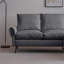 Canapés modulaires | Canapé moderne en L de 81 po réversible, pour le divertissement en appartement | gris foncé | cuir technique