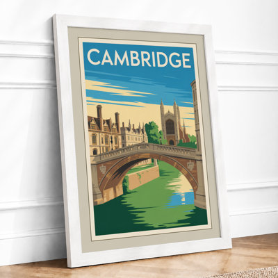 Postcard from Cambridge Vintage 1 Piece Single Picture Frame Wall Art
