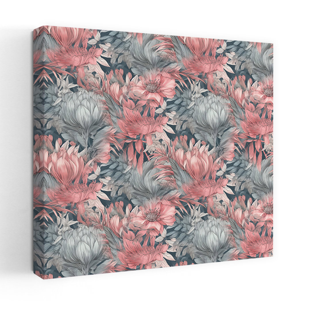 Blush And Blue Botanicals Abstract Contemporary Flower Nature Wall Art Print