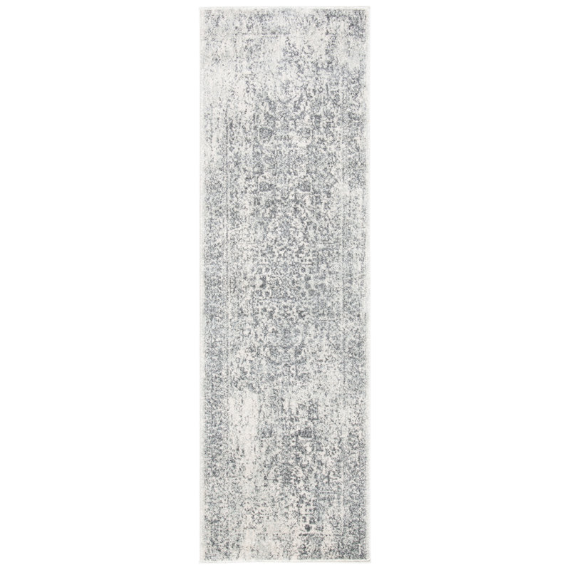 Oriental Area Rug, Ivory/Grey, Runner 66 x 213 cm