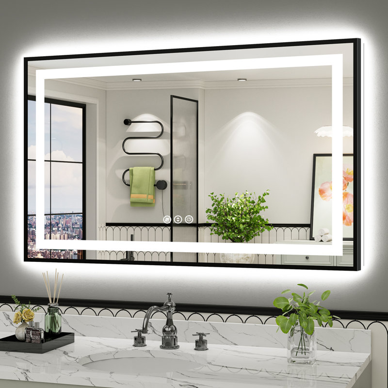 Miroir de salle de bain Matte, Rectangulaire, 51 po x 32 po