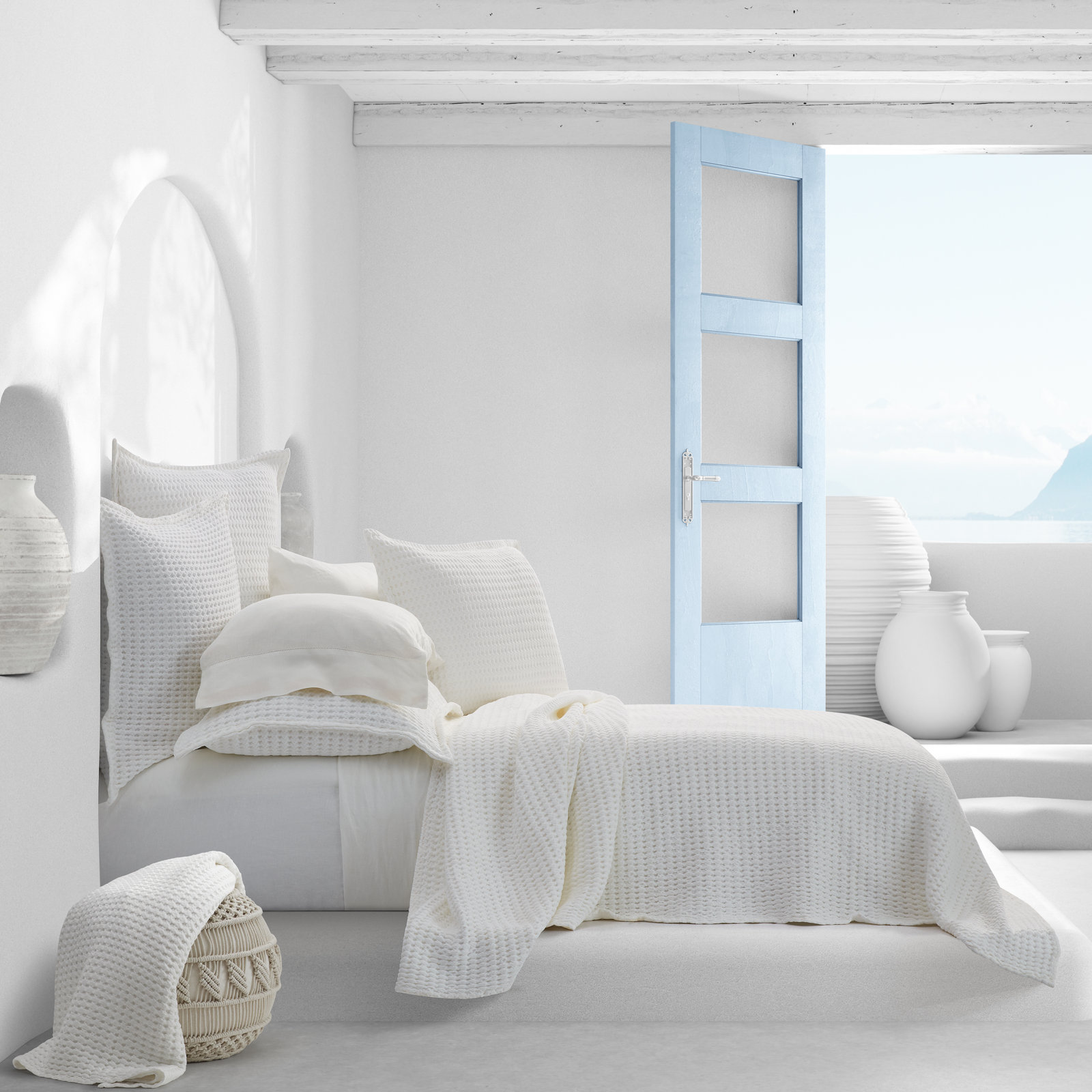 Pine Beach Sham, King, White