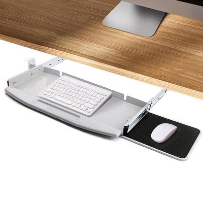 Tiroir à clavier en acier coulissant sous le bureau avec tiroir à souris à 360 ° 22 po x 16 po