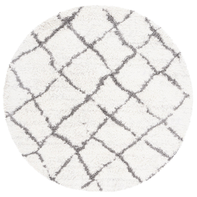 Tapis à poils longs Zettie, Rond 5 pi 1 po
