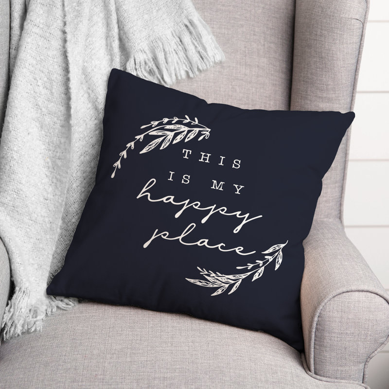 Outdoor Reversible Throw Pillow, H 18 po x l 18 po, Bleu marine