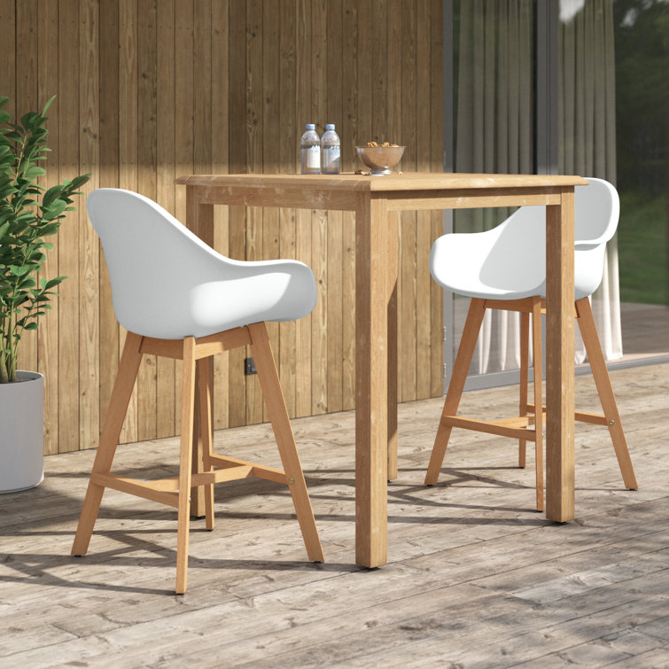 Anav Square 2 - Person 35" Long Eucalyptus Bar Height Dining Set