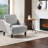 31" W Linen Sloping Handrail Small Bedroom Chairs Mid Century Modern Accent Chair -470367114