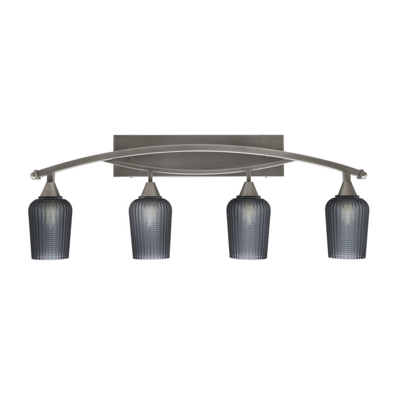 Barre d'éclairage de salle de bain 4 lumières Bow, Noir, Bronze