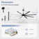 Jamii-Leigh 65/72/84 inch Large Indoor/Covered Outdoor Modern Ceiling Fan with Led Lights and Remote, 6-Speed, Reversible Quiet DC Motor, Timer, 8-ABS-Blade