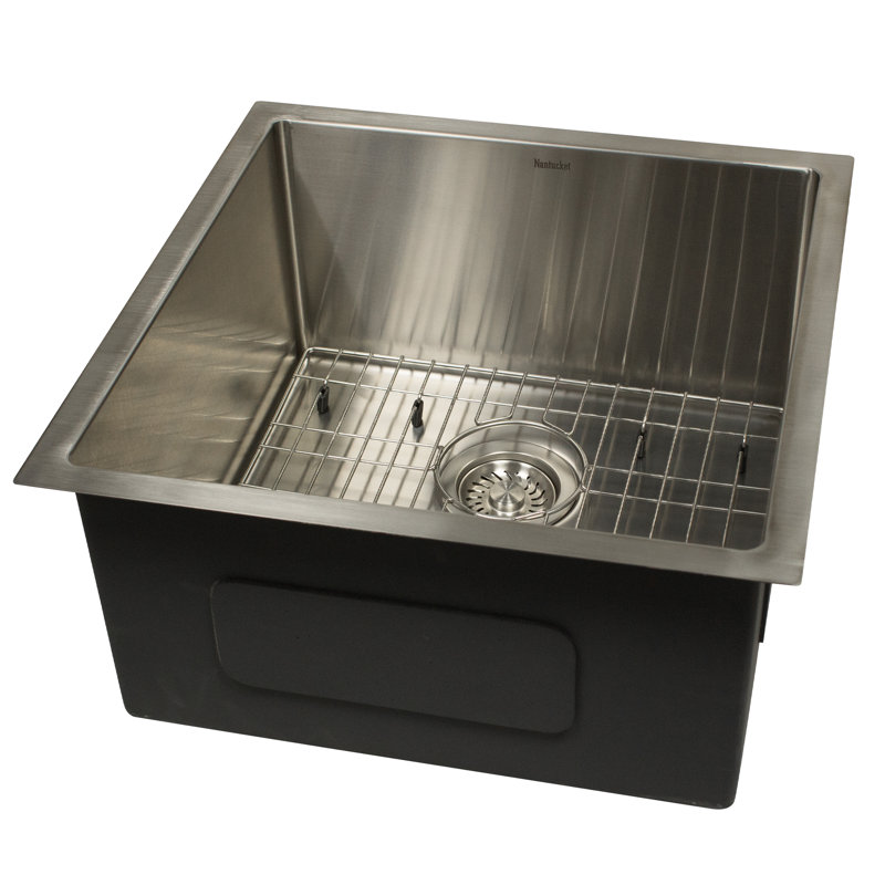 Nantucket Sinks' AW1919-16  All Weather Prep-Station Single Bowl Undermount Stainless Steel Entertainment Sink