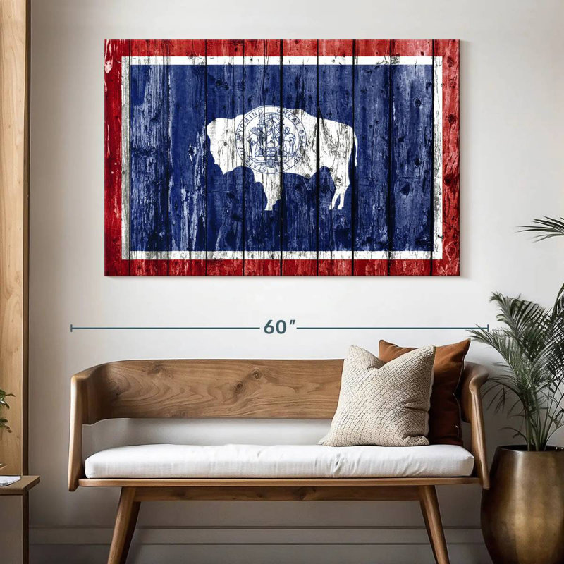 Drapeau de Borges, style Wyoming, H 34 po x l 51 po