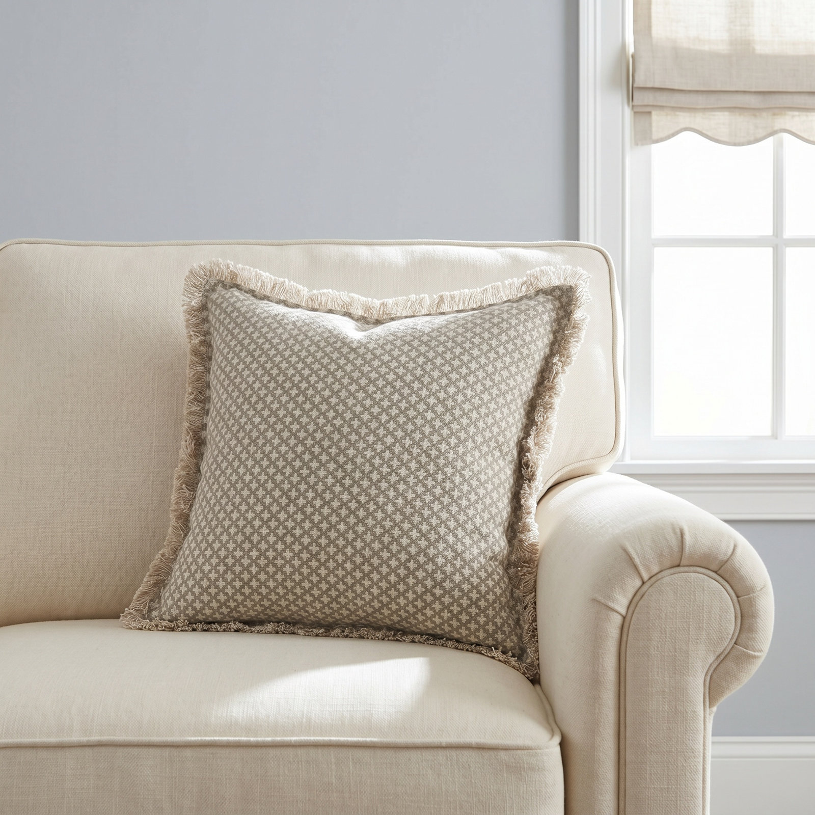 Callisto 20" x 20" Cotton Pillow Cover & Insert, Natural