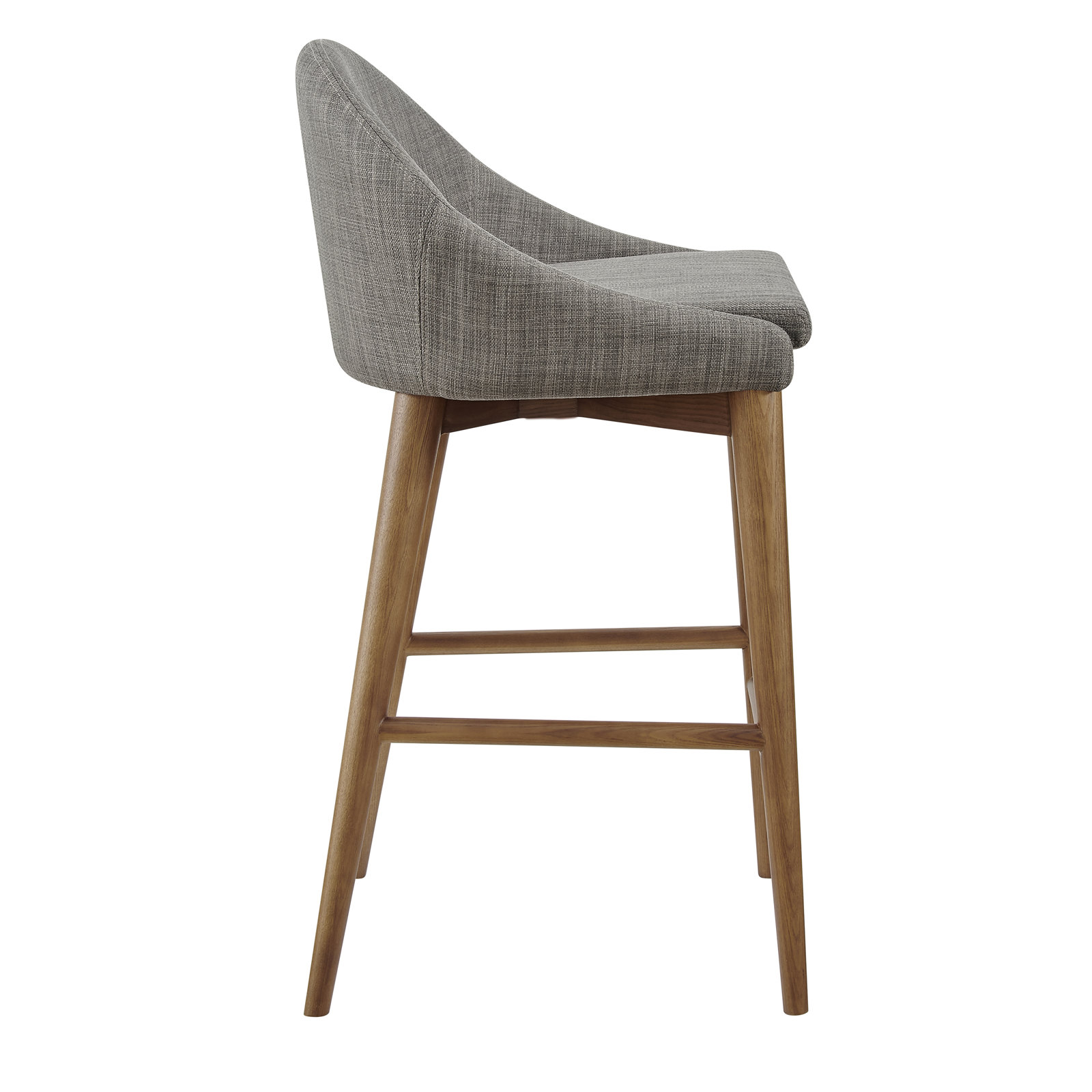 Prescott Bar and Counter Stool, Dark Gray, Counter Stool (26.4" Seat Height), Walnut Brown
