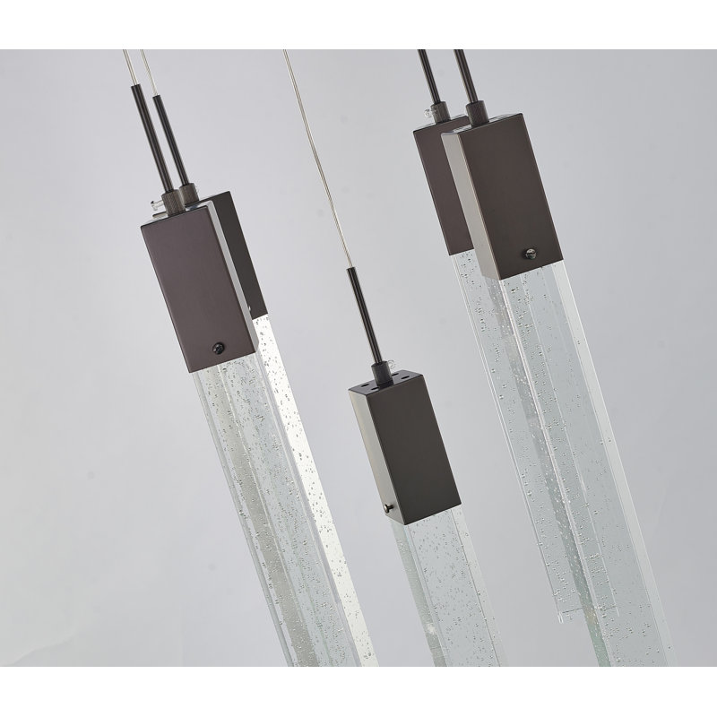 Lustre en cristal 5 lumières Modern, Noir mat