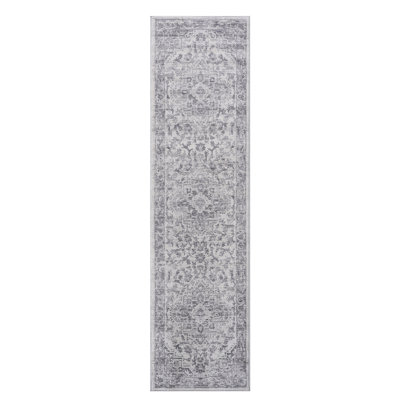 Silver Non-shedding Area Rug 2x8 - Stain , Steady For Living Room, Bedroom, Dining, Home Office Non-shedding, Stain-, Lasting