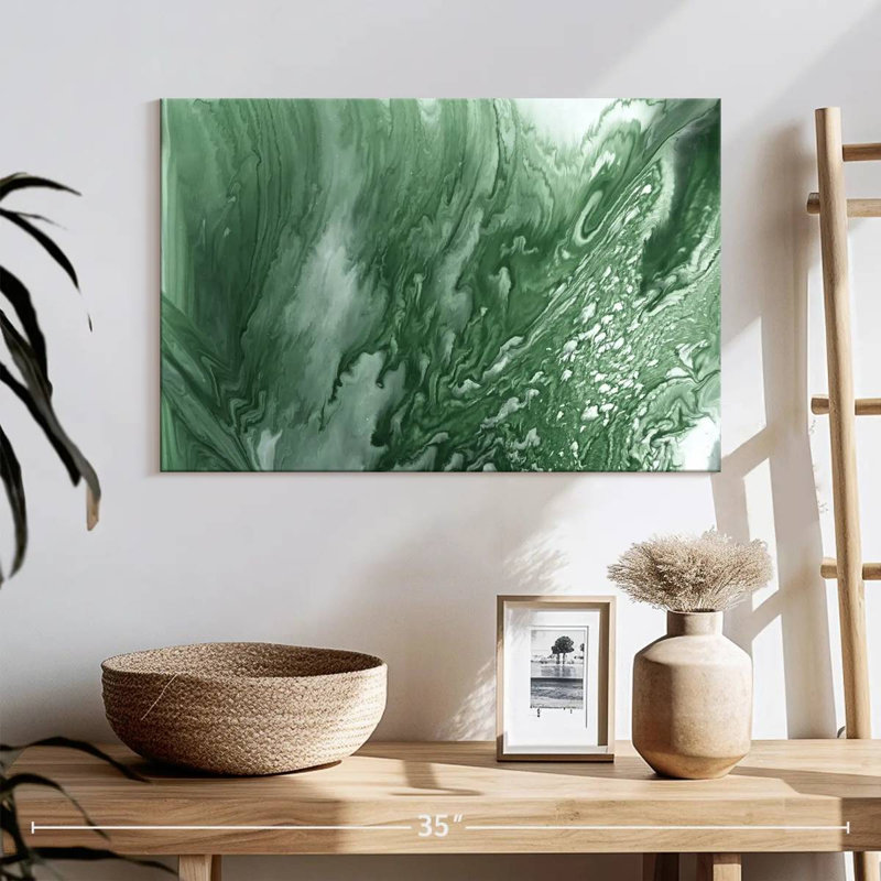 Avery Marbled Malachite I, 16" H x 24" W