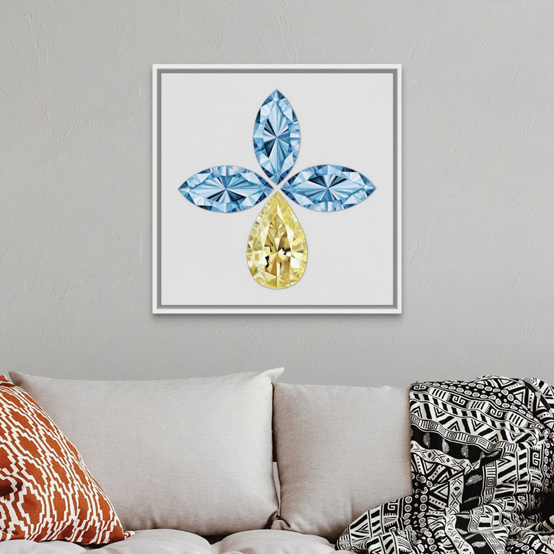 Impression sur toile, Cadre flottant blanc, H 32 po x l 32 po x P 1,75 po