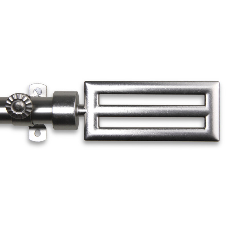 Tringle à rideaux simple kioneli, 120 po à 170 po, Nickel satiné