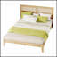 Lit en caoutchouc et bois avec tête de lit en rotin et pieds de soutien améliorés pour plus de durabilité et de rangement-385124329