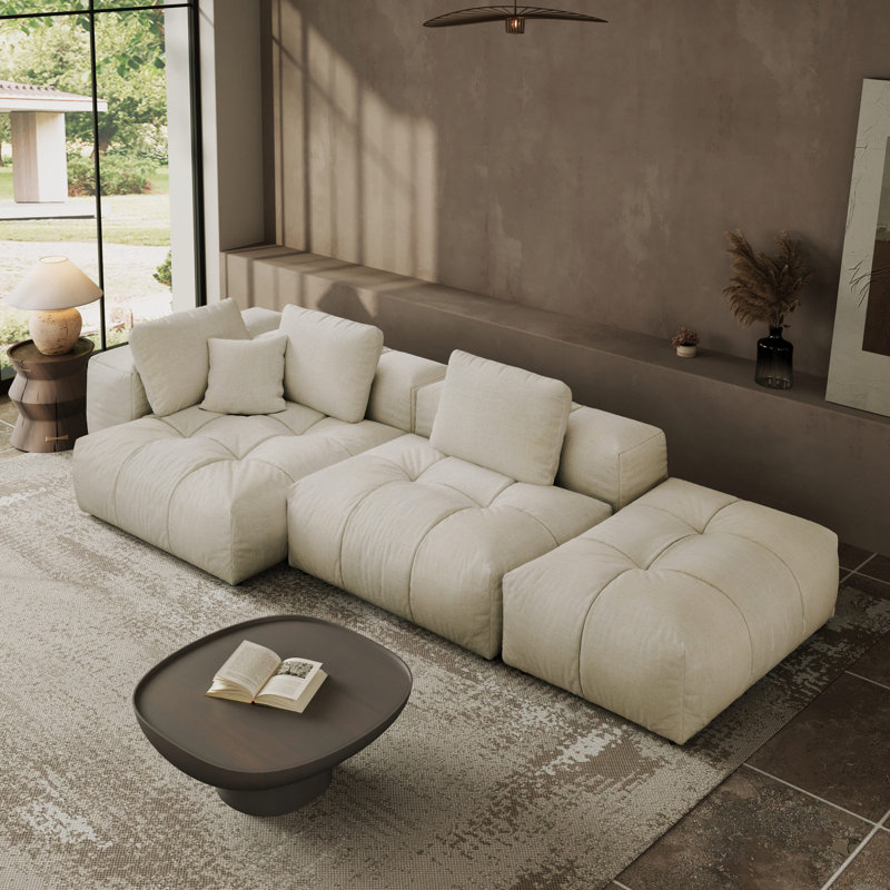 Modular Sectional Sofa Couch, Oversized Free Combination Deep Seat Sofa, Cushion Covers Removable & Washable, Fabric, Down Filled